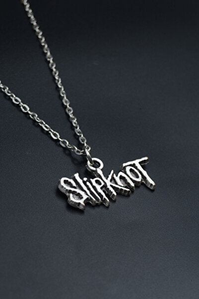 Had Safha Slipknot Gümüş Kaplama Unisex Düz Zincir Kolye kod 875