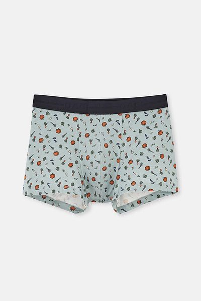 Dagi Grau-blaue 5210-Boxershorts aus gemusterter Baumwolle