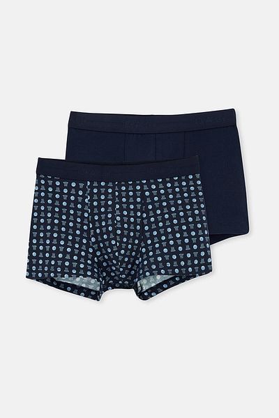 Dagi Navy Blue 5210 2-Pece μοτίβο βαμβακερό μπόξερ