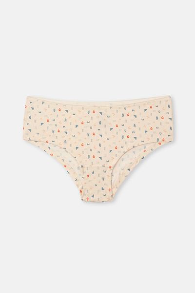 Dagi Chiloți hipster cu model, 3 piese, pentru femei, gri ecru, albastru-pudra