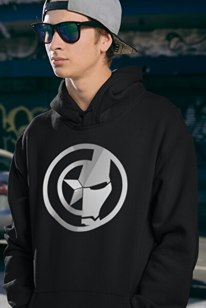 SEVBANO Unisex velika majica sa kapuljačom Avengers - Kapetan Amerika X Iron ...
