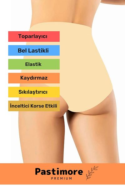 Pastimore Chiloți Bato din piele fără sudură, cu talie înaltă, corset elastic pentru slăbire