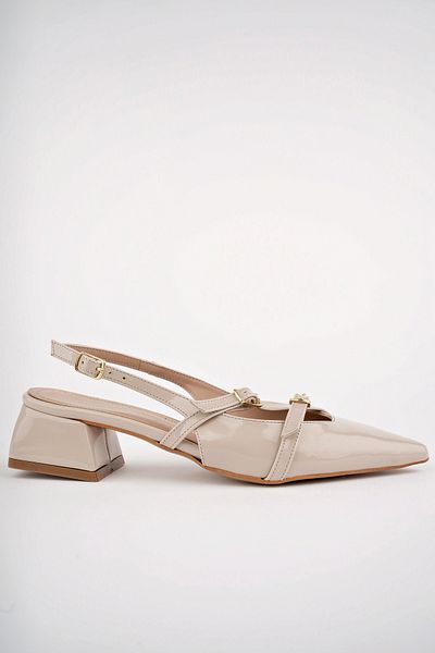 Sapin Thick Heeled Patent Leather Women's Shoes - Open Back Full Fit Size Recommended 72800