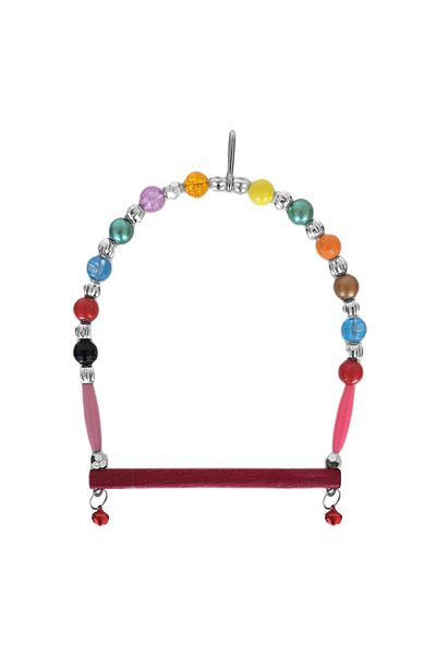 kapsulavm Wooden Stork Transparent Beaded Bird Swing 10-12 cm Colorful