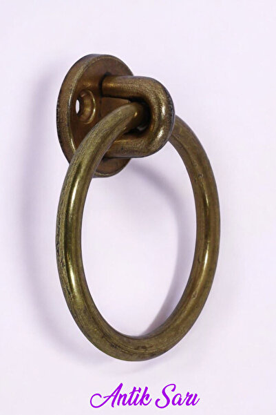 Badem10 Sarkaç Metal Halka (ESKİTME ANTİK SARI) Mobilya Mutfak Çekmece Dolap Dolabı Kulpu Kulbu Kulpları