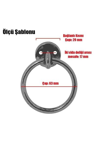 Badem10 Mâner cu inel metalic cu pendul (NEGRU MAT) Mobilier Sertar de bucătărie Dulap Mâner dulap Mâner