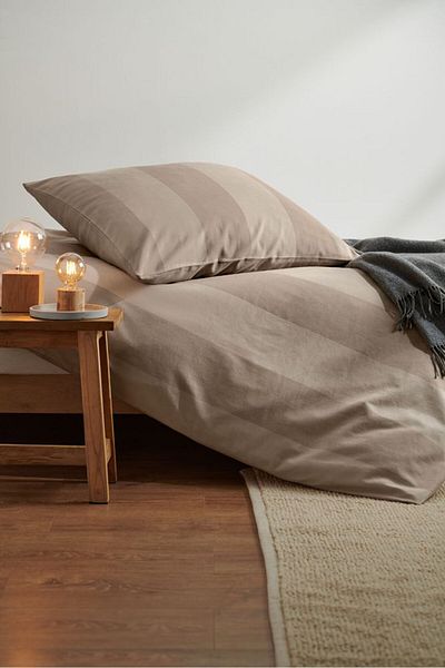 Tchibo Single Flannel Duvet Cover Set 135 x 220 cm, Taupe