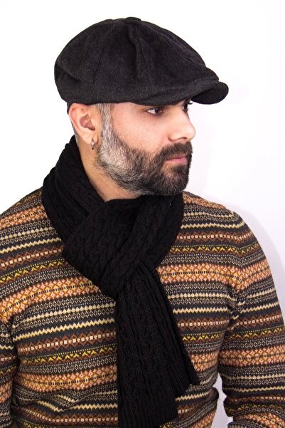 Bay Şapkacı Erkek İngiliz Driver Kasket Füme Parlak NC 7404