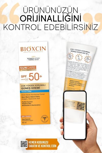 Bioxcin Sun Care Crema solara cu protectie foarte inalta pentru piele sensibila 50 SPF 50 Ml