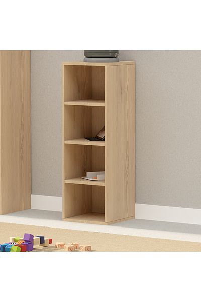 Mahmayi Wooden Storage Display Shelves 4-Tier Freestanding, Box Shelves, Light Imperia