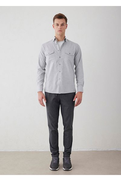 Boris Becker Light Gray Color Pocket Detailed Shirt