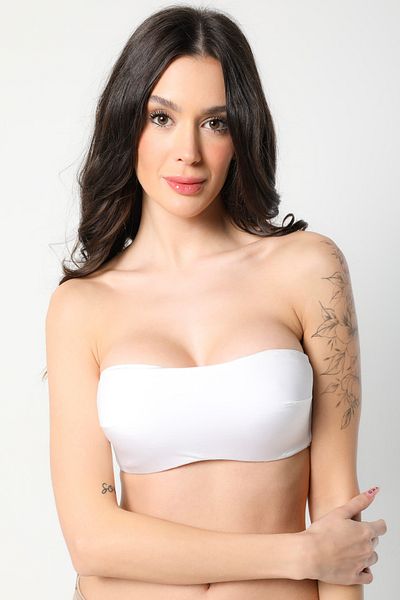 Brandpanty Γυναικεία λευκή σωλήνωση σιλικόνης αντιολισθητική πλάτη διπλή χοντρή ζώνη κάτω από σύρμα στράπλες 4728029 -natalie