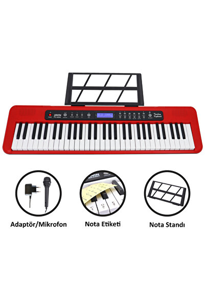 JWIN CTK-3000 61 Tuş Hassasiyetli Org (5 Oktav) - Kırmızı