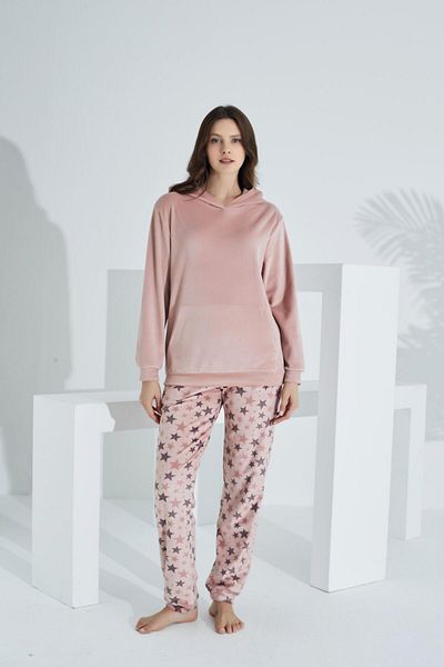 Etoile Γυναικεία αθλητική φόρμα Soft Kangaroo Pocket Hooded Velvet