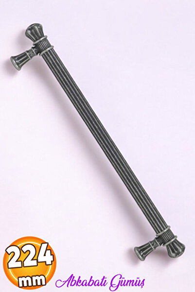 Badem10 Akbatı (224 MM - 22.4 CM) Antik Gümüş Metal Mobilya Mutfak Çekmece Do...