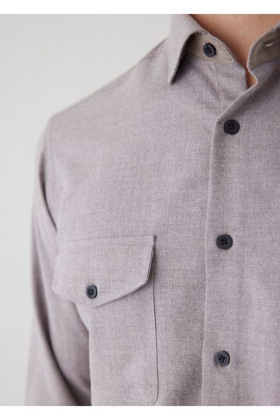 Boris Becker Brown Color Pocket Detailed Shirt