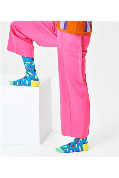 CARNAVAL SOCKS Πολύχρωμες μπλε κάλτσες με μοτίβο παγωτού