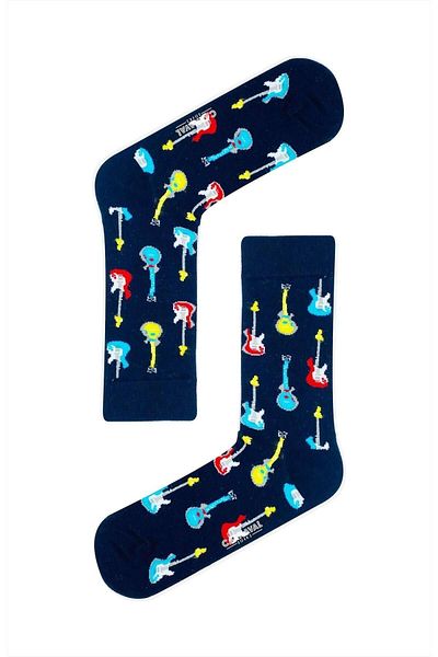 CARNAVAL SOCKS Σετ πολύχρωμες κάλτσες κιθάρες με σχέδια