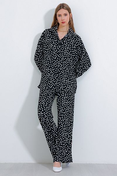 Bigdart Women's Black Ecru Knitted 5858 Set