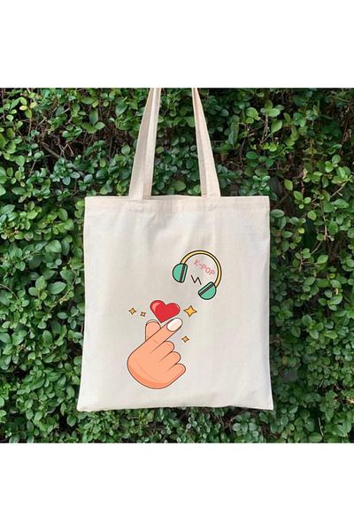 Cemira Geantă de tote cu design pop coreean K-pop Geantă din pânză