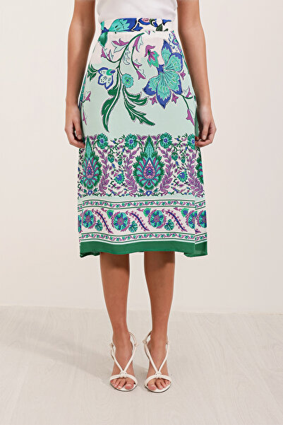 Bigdart Fustă midi cu model 1899 - Verde