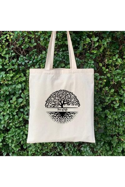 Cemira Tree of Life, Tree of Life Design Tote Bag Geantă din stofa