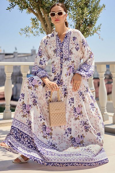 Bigdart 2423 Authentic Patterned Dress - Purple