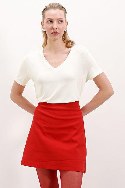 Bigdart Μπλουζάκι 4315 V-Neck Oversize - Λευκό