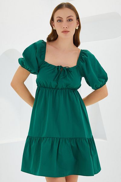 Bigdart 2351 Model rochie din poplin evazată - Smaraldul încărcăturii tale