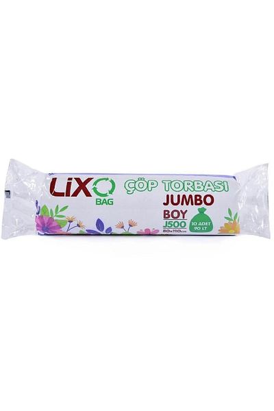 LİXO J-500 Jumbo Size Garbage Bag - 80X110 Cm, 10 Rolls, Black