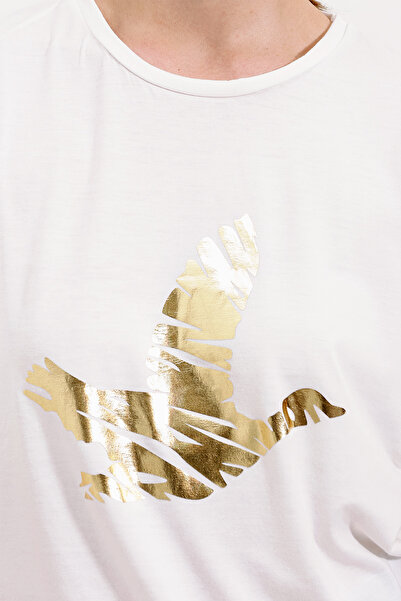 Bigdart Μπλουζάκι 4317 Crew Neck Printed - Χρυσοκίτρινο