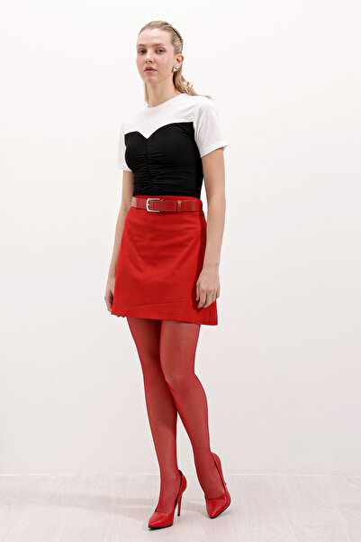 Bigdart 4314 Büzgülü Basic Tişört - Siyah