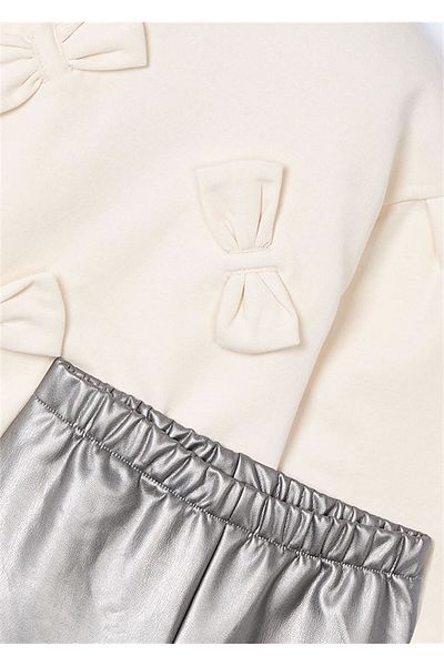 MAYORAL Beige-Black Girl's Sweat Tights Set - 4707