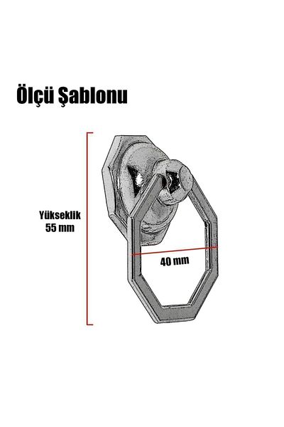 Badem10 Inel metalic octogonal MAT BLACK - Mâner dulap sertar de bucătărie pentru mobilier