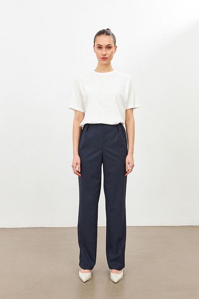 Setre Navy Blue Wide Cut Trousers