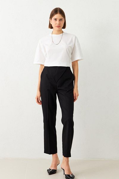Setre Pantaloni negri asimetrici cu talie elastică