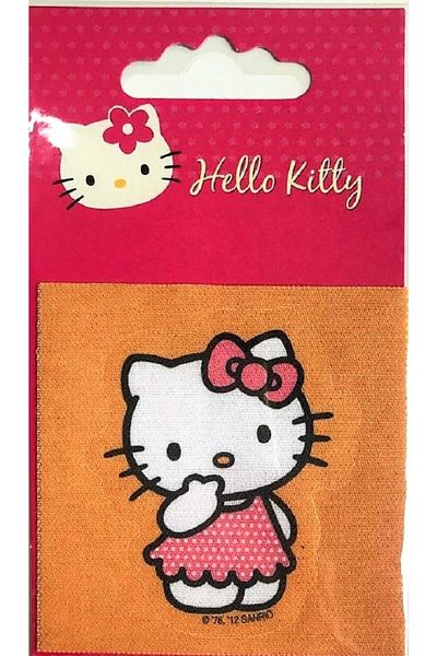 Hello Kitty Iron-Stick Woven Crest - Patch - Patch Orange (Original Licensed Product)