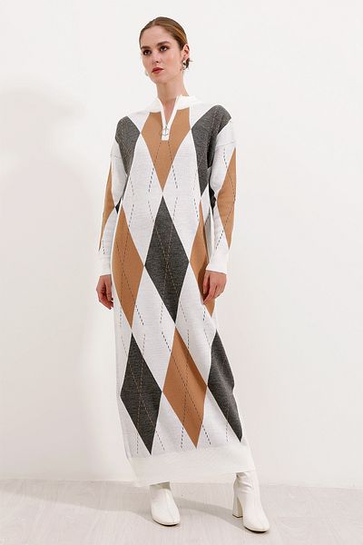 Bigdart 15839 Rochie Boydan Knitwear - C. Crem