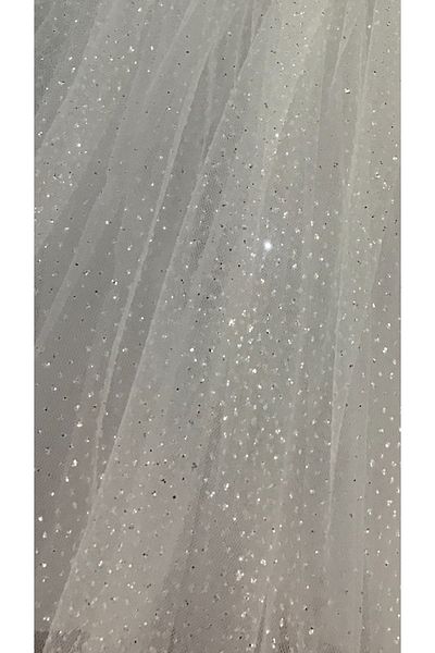 Guashe White Glitter Tulle