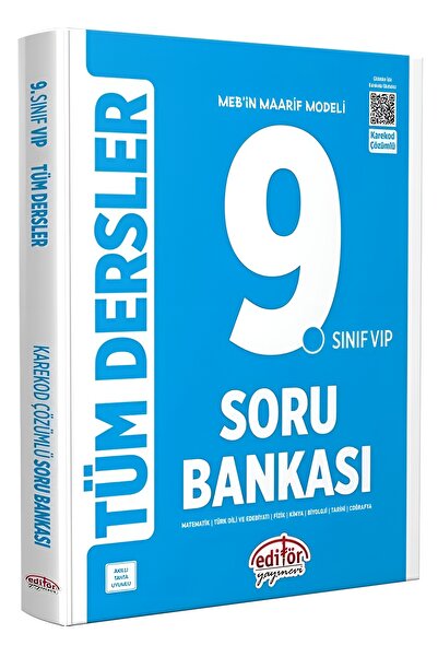 Editör Yayınevi Maarif Modeli 9. Sınıf VİP Tüm Dersler Soru Bankası