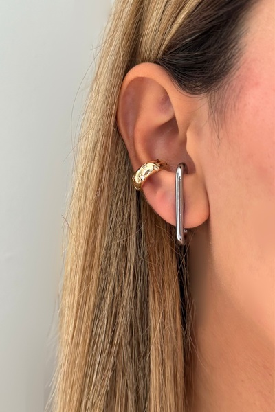 Lavian Accessories Gümüş Renk U Harfi Cuff Küpe (adet)