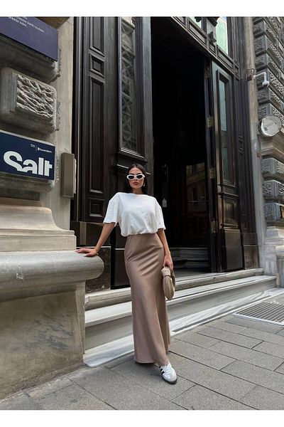 Friday Mood Fusta Maxi din Satin de dama