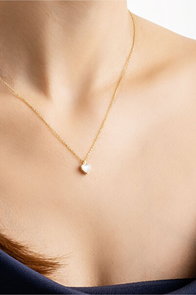 So CHIC... Büyülü Kalp 18 Ayar Sarı Altın Kaplama 44 Cm Gümüş Minimal Kolye