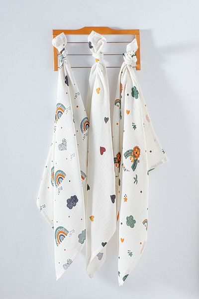 Kanz Leon Set of 3 - Multi-Purpose Baby Muslin Blanket