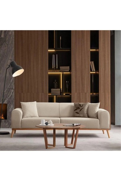 Ak sofa ODESSA koltuk  sütlü kahve 3+3