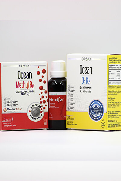 Ocean Ocean Methyl B12, D3 K2 and Maxifer Drip - Supplement Set