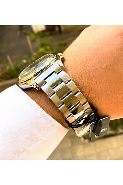 Reward Men's Wrist Watch and Bracelet - Steel Silver, Waterproof Gift