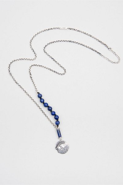 So CHIC... Men's Silver Necklace with Lapis Stone
