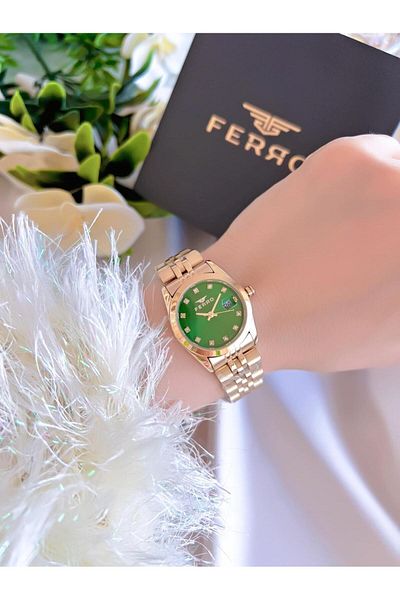 FERRO 3 Atm Water Resistant Ion Coated Women's Wristwatch and Bracelet Set - Efl21519-B6