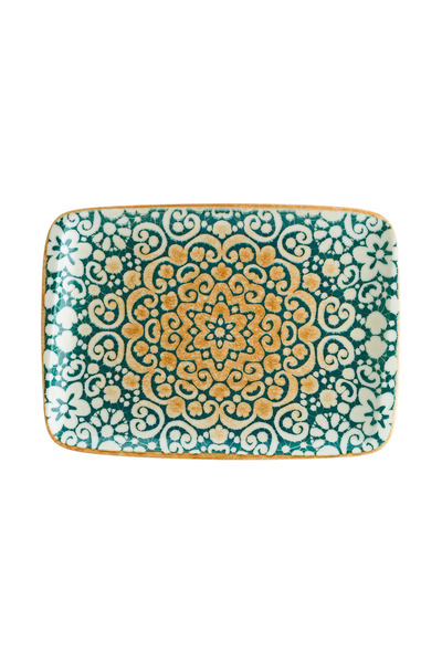 Bonna Alhambra Moove 12 Adet  23*16 cm Porselen Dikdörtgen Tabak Yeşil